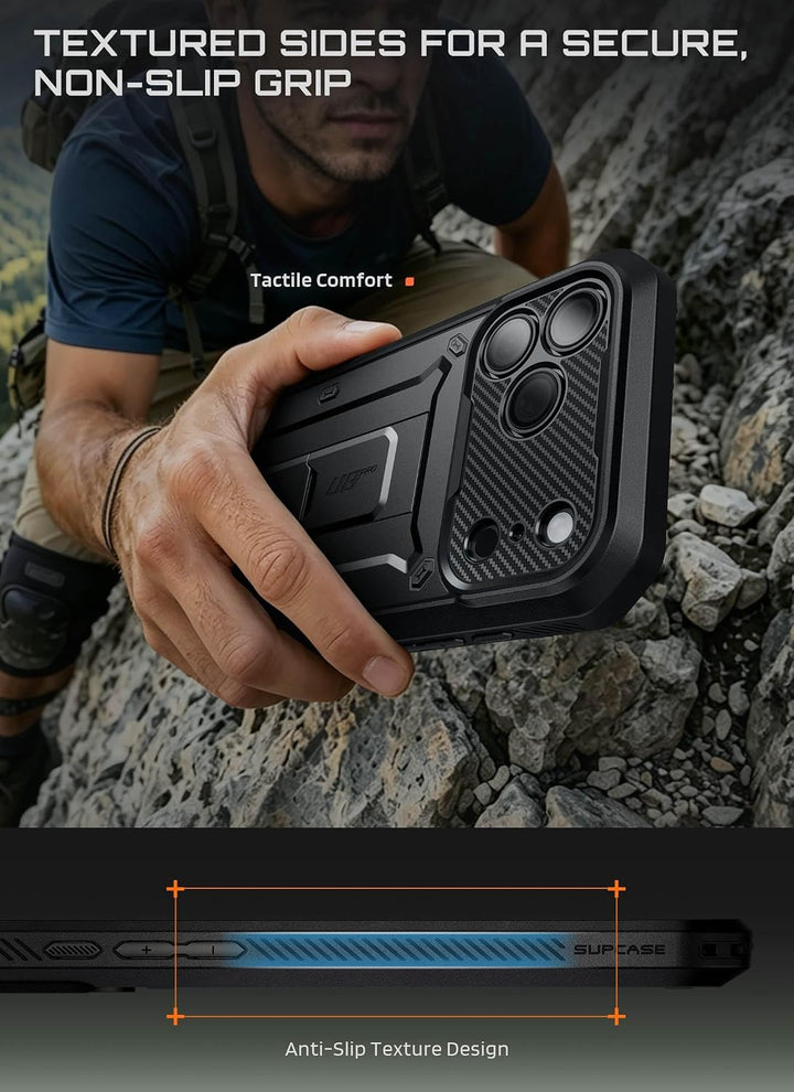 SUPCASE for iPhone Case, Belt Clip, Military-Grade Protection, Built-in Kickstand &amp; Screen Protector, Camera Control, Heavy-Duty Phone Case, Unicorn Beetle Pro