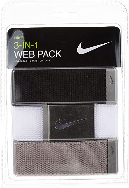 Nike Men's SG Silver-Tone Buckle Belt with Three Interchangeable Belt Straps Size 46 - 3alababak