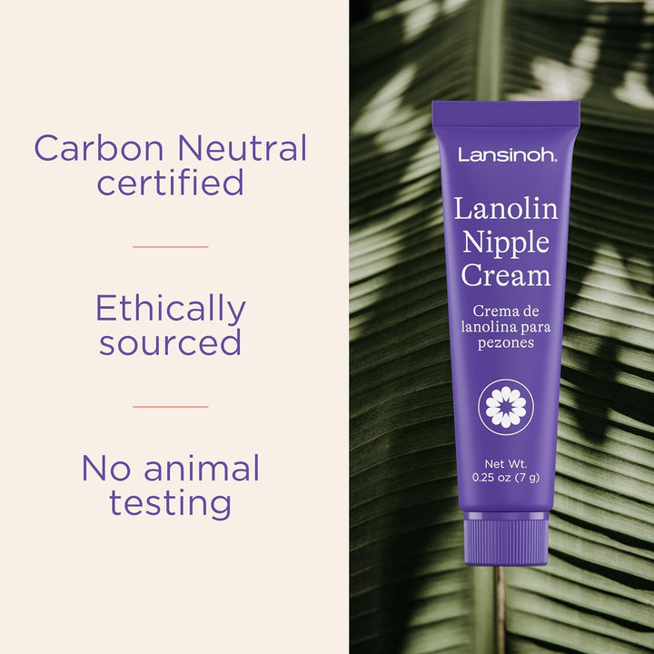 Lansinoh Lanolin Nipple Cream Safe for Breastfeeding Baby, Breastfeeding Essentials, 3 Mini Tubes, Each 0.25 Ounces