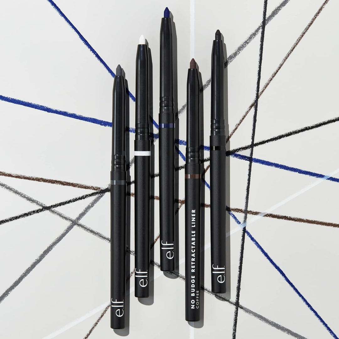 e.l.f. No Budge Retractable Eyeliner, Creamy, Ultra-Pigmented & Waterproof, Creates Bold & Defined Lines, Vegan & Cruelty-Free ,  Black