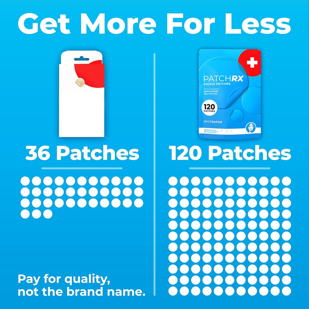 Pimple Patches for Face (120 Patches), Hydrocolloid Acne Patches with Tea Tree Oil, Pimple Patch Pimple Stickers - Hydrocolloid Patch Acne Dots - Acne Pimple Patches For Face - Zit Patches