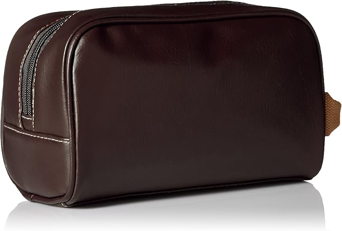 Kenneth Cole Reaction Men's Top Zip Single Compartment Travel Kit, Brown, One size
