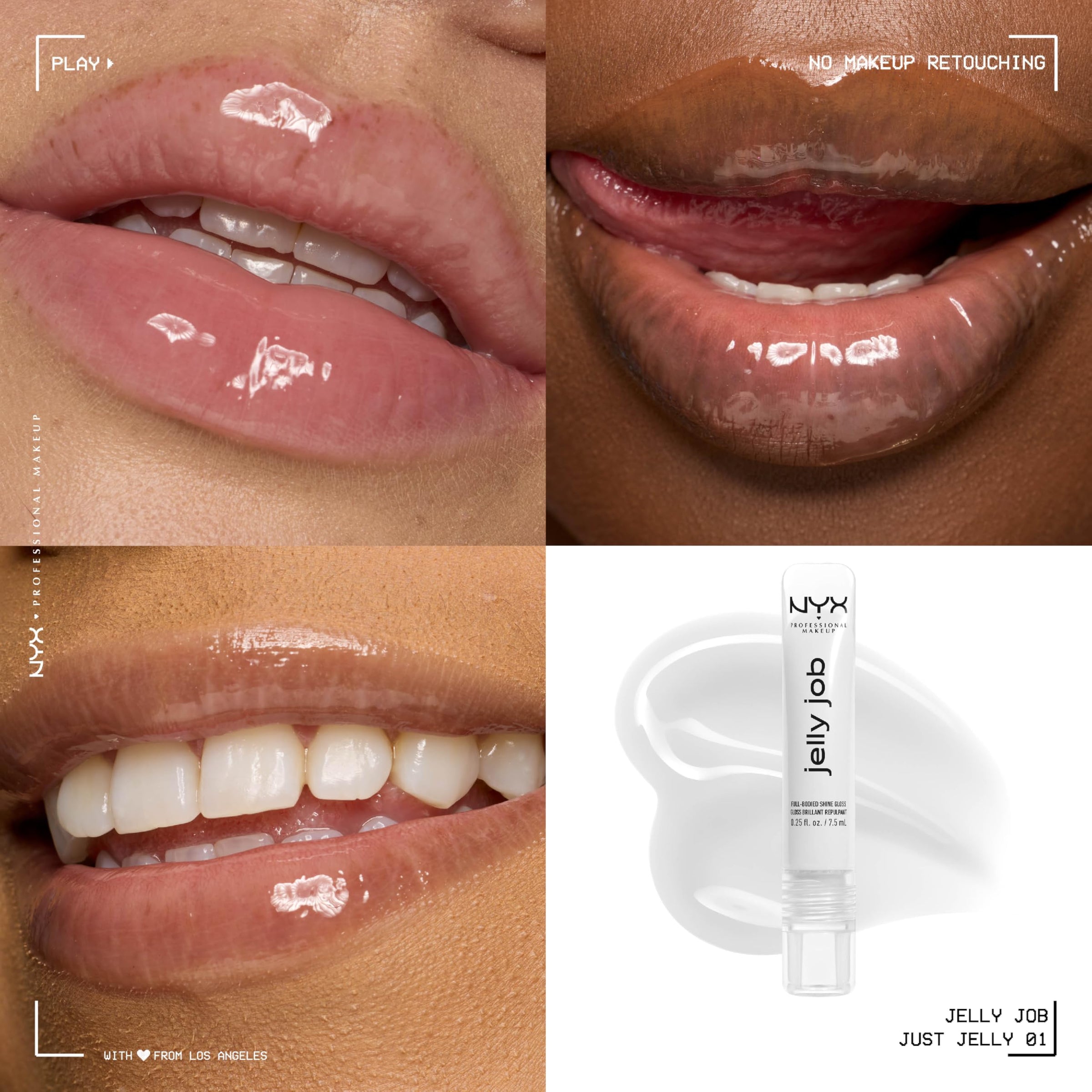 NYX PROFESSIONAL MAKEUP Jelly Job Lip Gloss, Lip Tint Gloss with Full-Bodied, Smoothing, and Hyper-Glossy Shine