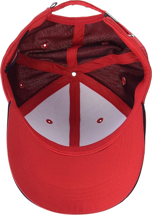 Tommy Hilfiger Men's Cotton Billy Adjustable Flap Baseball Cap, Apple RED, OS