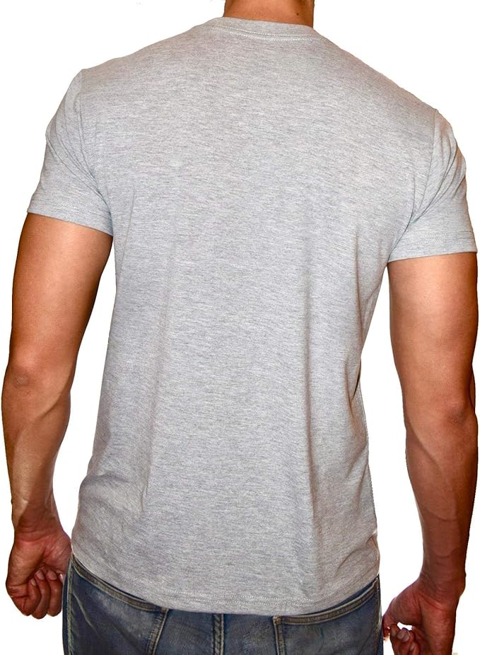 PHOENIX Basic Grey Round Neck T-Shirt For Men