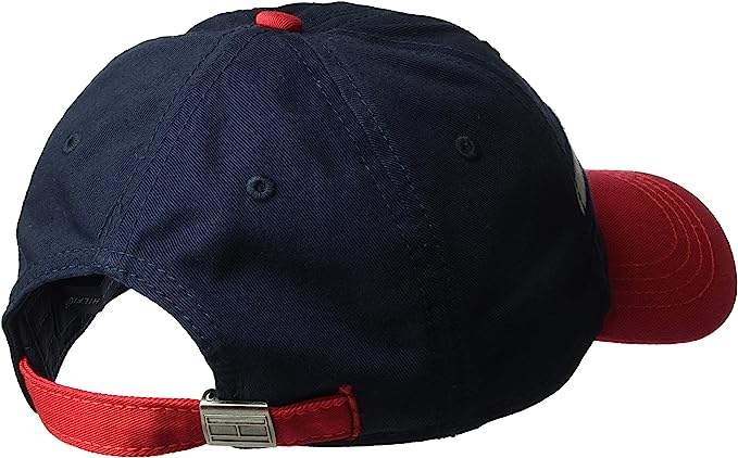Tommy Hilfiger Men’s Cotton Avery Adjustable Baseball Cap - Navy Blazer/Racing Red - 3alababak