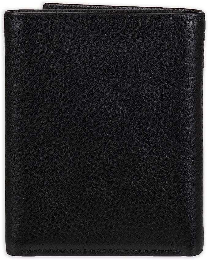 Tommy Hilfiger Men's Genuine Leather Slim Trifold Wallet with ID Window - 3alababak