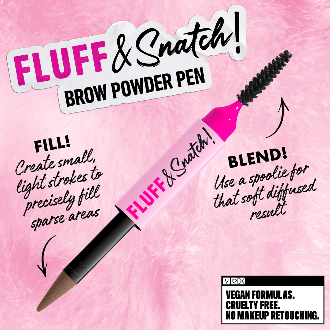 NYX PROFESSIONAL MAKEUP Fluff &amp; Snatch Brow Powder Pen, Cream To Powder Eyebrow Pen For Soft, Defined Brows, Smudge and Transfer-Resistant Formula