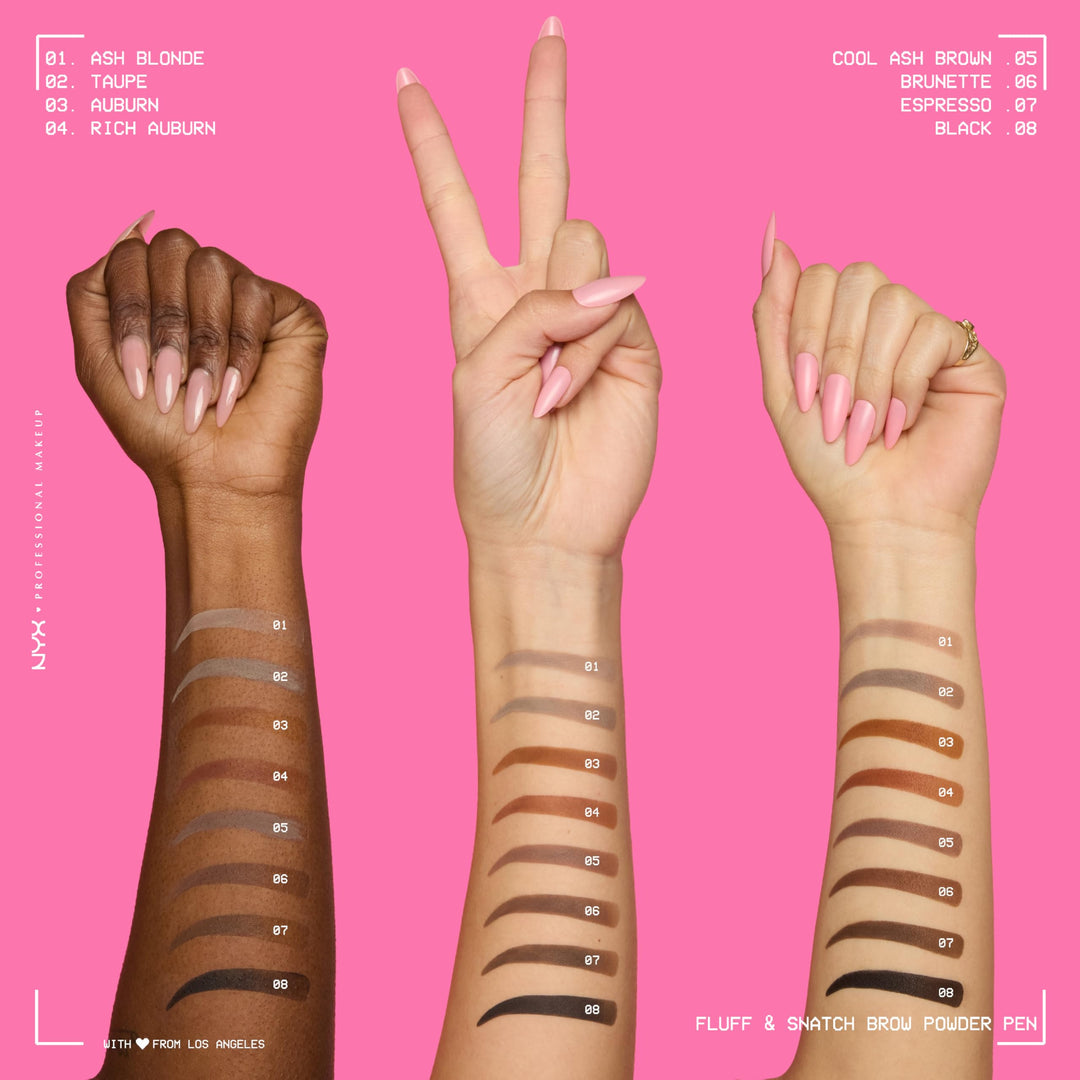 NYX PROFESSIONAL MAKEUP Fluff &amp; Snatch Brow Powder Pen, Cream To Powder Eyebrow Pen For Soft, Defined Brows, Smudge and Transfer-Resistant Formula