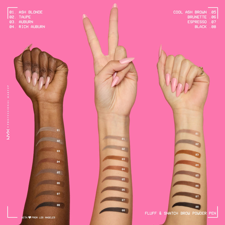 NYX PROFESSIONAL MAKEUP Fluff &amp; Snatch Brow Powder Pen, Cream To Powder Eyebrow Pen For Soft, Defined Brows, Smudge and Transfer-Resistant Formula