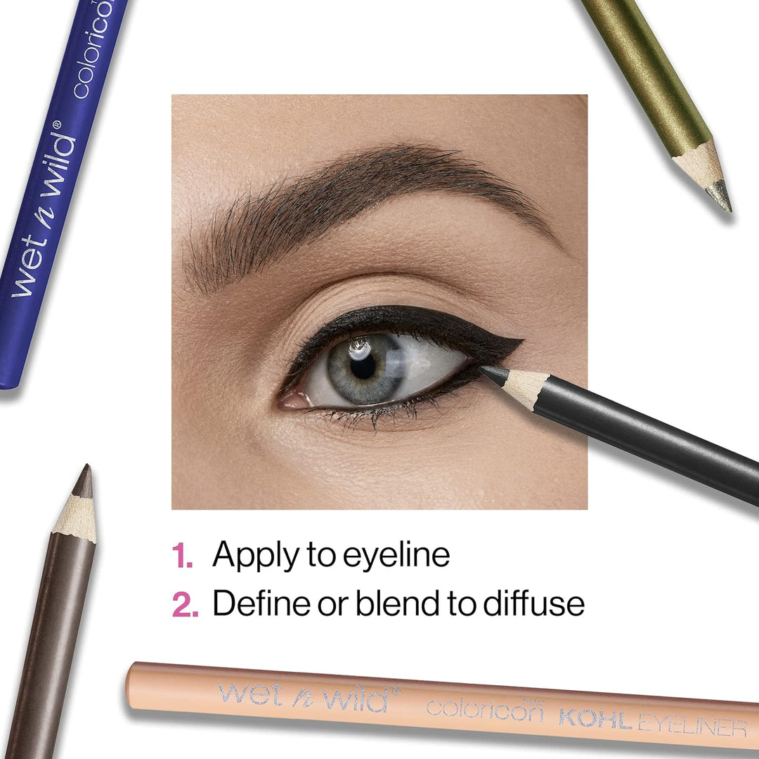 wet n wild Color Icon Kohl Eyeliner Pencil - Rich Hyper-Pigmented Color, Smooth Creamy Application, Long-Wearing Matte Finish Versatility, Cruelty-Free