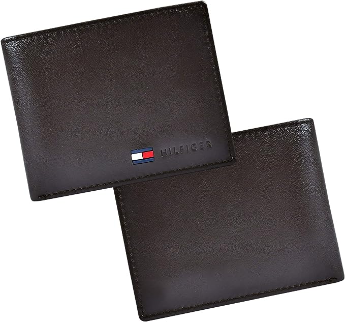 Tommy Hilfiger 31TL22X060 Men's Passcase Wallet with Removable ID Window - British Brown