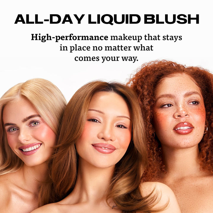 Sacheu Cheek STAY-N Liquid Blush for Cheeks — High Pigment, Buildable, Lightweight Cream Blush for Dewy &amp; Radiant Flushed Cheeks — Long-lasting &amp; Cruelty Free 0.34 Fl Oz