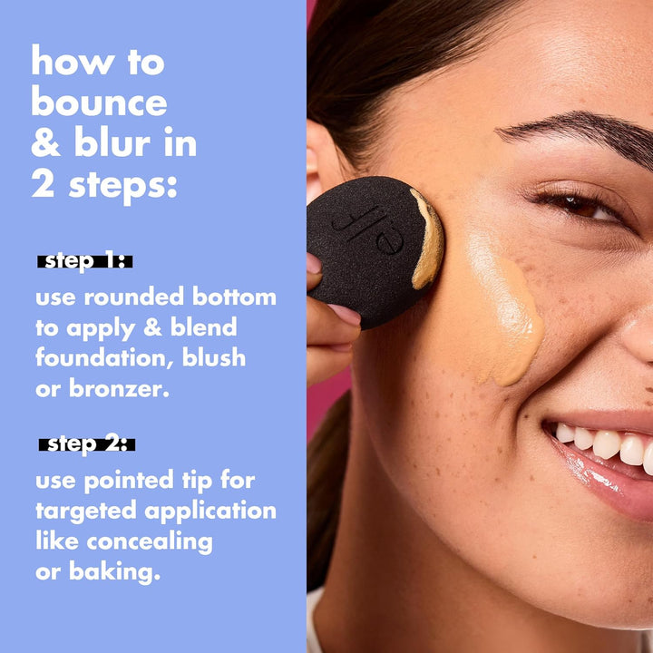 e.l.f. Bounce &amp; Blur Pro Sponge, Multi-Use Makeup Blending Sponge for Cream, Liquid &amp; Powder Formulas, Creates A Blurred Finish, Vegan &amp; Cruelty-Free