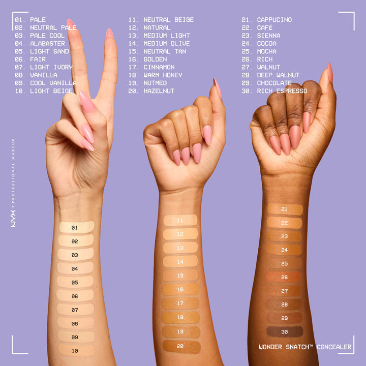 NYX PROFESSIONAL MAKEUP Wonder Snatch Concealer, Brightening, Lifting &amp; Snatching Full Coverage Makeup Concealer with 24HR Wear, Vegan &amp; Cruelty Free - Fair