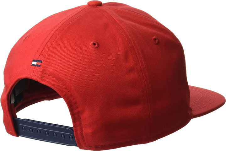 Tommy Hilfiger Men's Signature Flat Brim Baseball Cap - Apple Red W Navy Logo