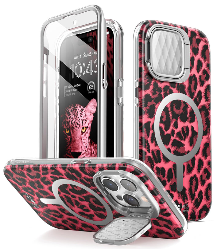 i-Blason Cosmo Magnetic for iPhone 15 Pro Max Case MagSafe with Camera Cover Stand, Slim Style Full-Body Phone Case for iPhone 15 Pro Max with Built-in Screen Protector & Kickstand