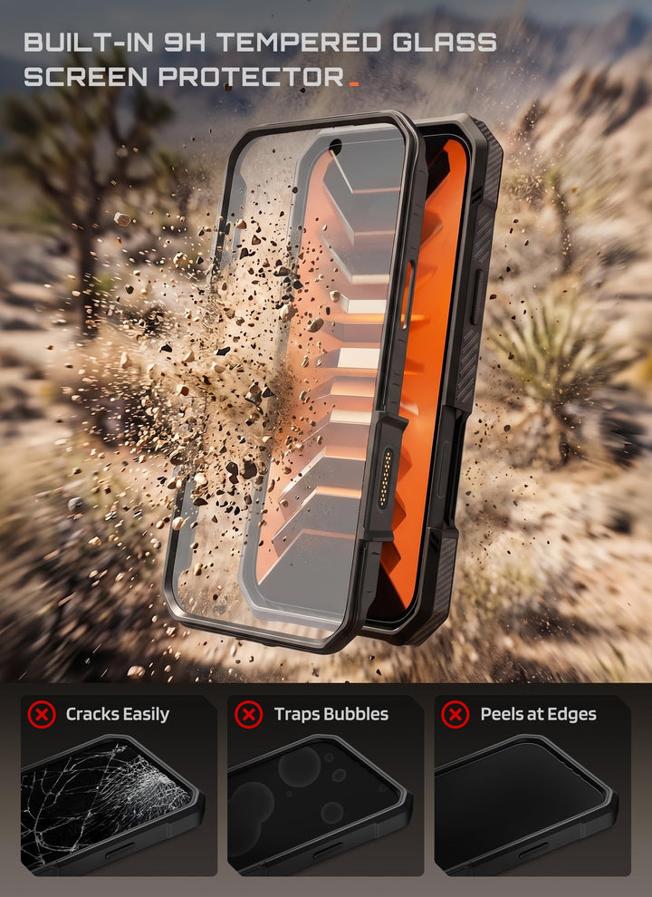 جراب SUPCASE لهاتف iPhone 18 Pro / iPhone 17 Pro، حماية فائقة مع واقي شاشة زجاجي، زر التحكم بالكاميرا، حامل مغناطيسي، متوافق مع MagSafe، جراب حماية كامل للجسم Unicorn Beetle Grip Pro