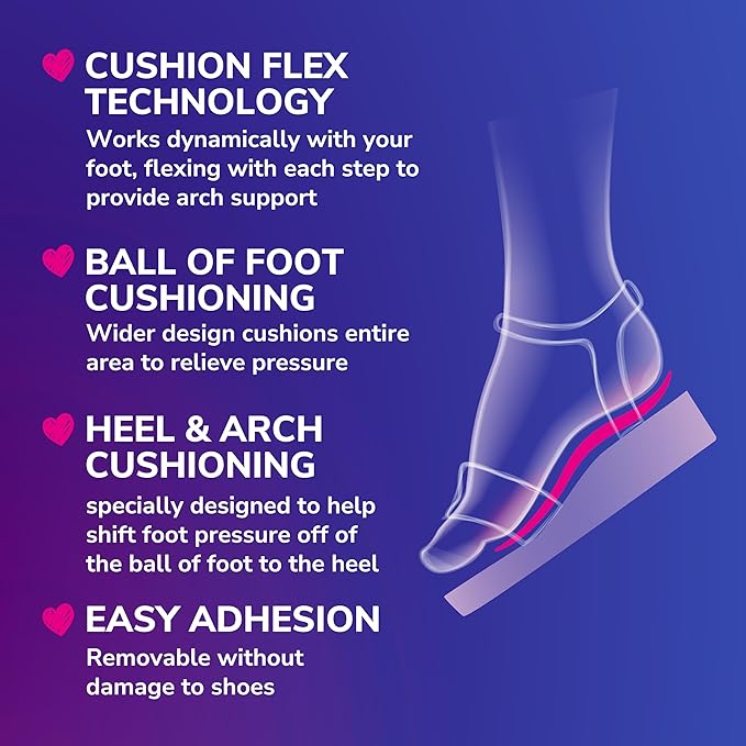 Dr. Scholl's Love Your Heels & Wedges 3/4 Length Insoles, All-Day Comfort for High Heeled Shoes, Relieve & Prevent Shoe Discomfort, Absorbs Shock, Arch Support, No-Show Discreet Insert, 1 Pair