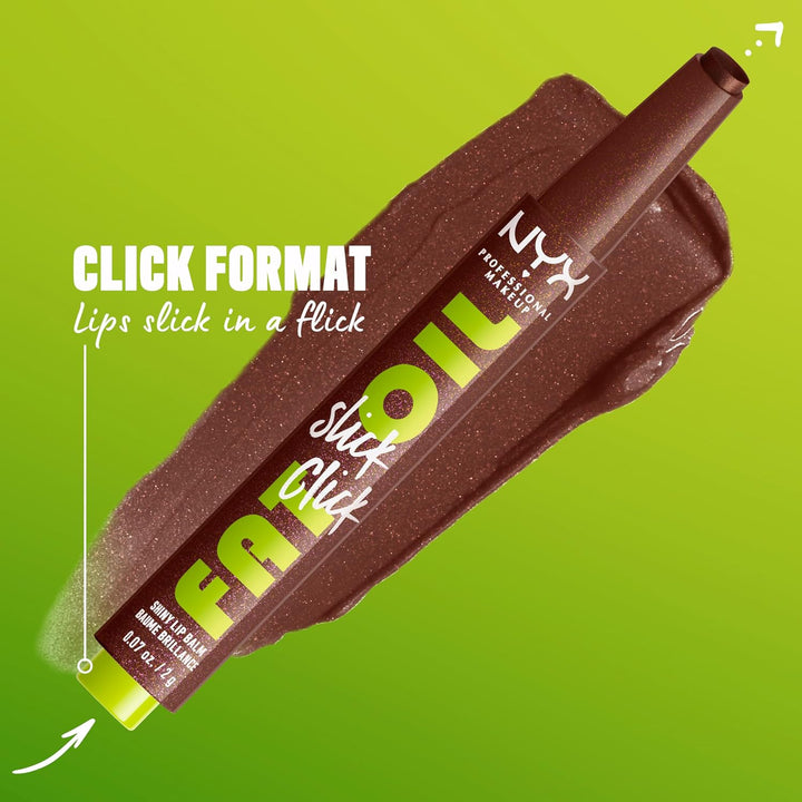 NYX PROFESSIONAL MAKEUP Fat Oil Slick Click, Lightweight, Buildable, Pigmented Vegan Lip Balm
