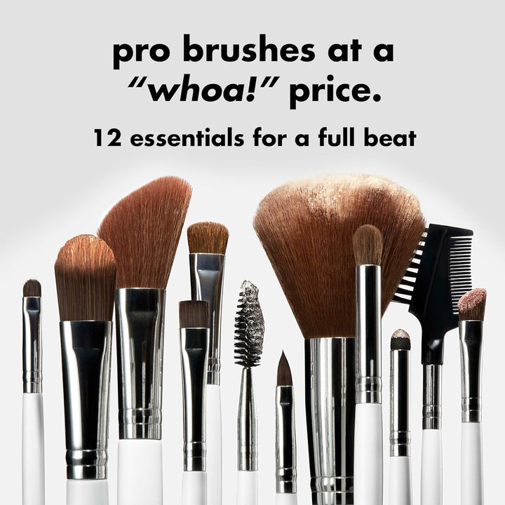 e.l.f. Professional Set of 12 Makeup Brushes, Pro-Worthy Makeup Brushes For A Flawless Full-Face Application, Vegan & Cruelty-Free