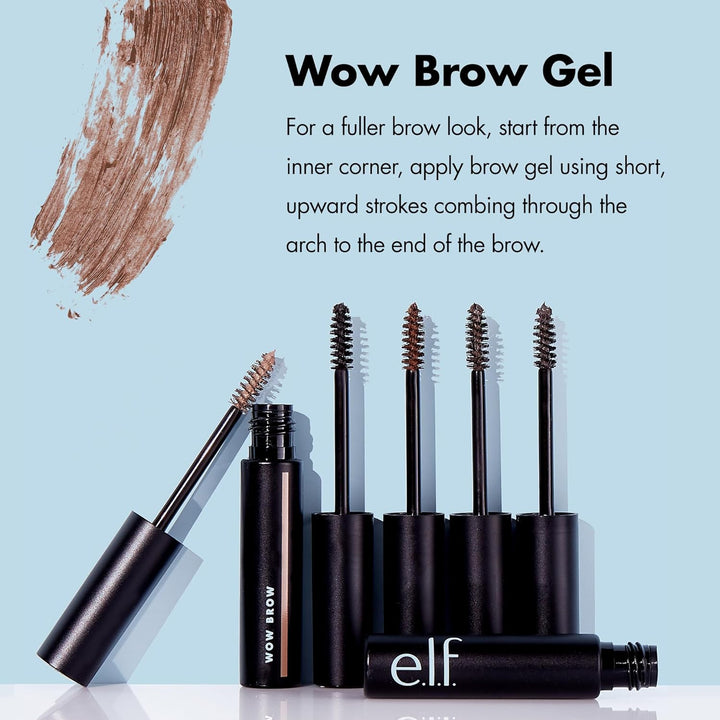 e.l.f. Wow Brow Gel, Volumizing, Buildable, Wax-Gel Hybrid, Creates Full, Voluminous-Looking Brows, Locks Brow Hairs In Place