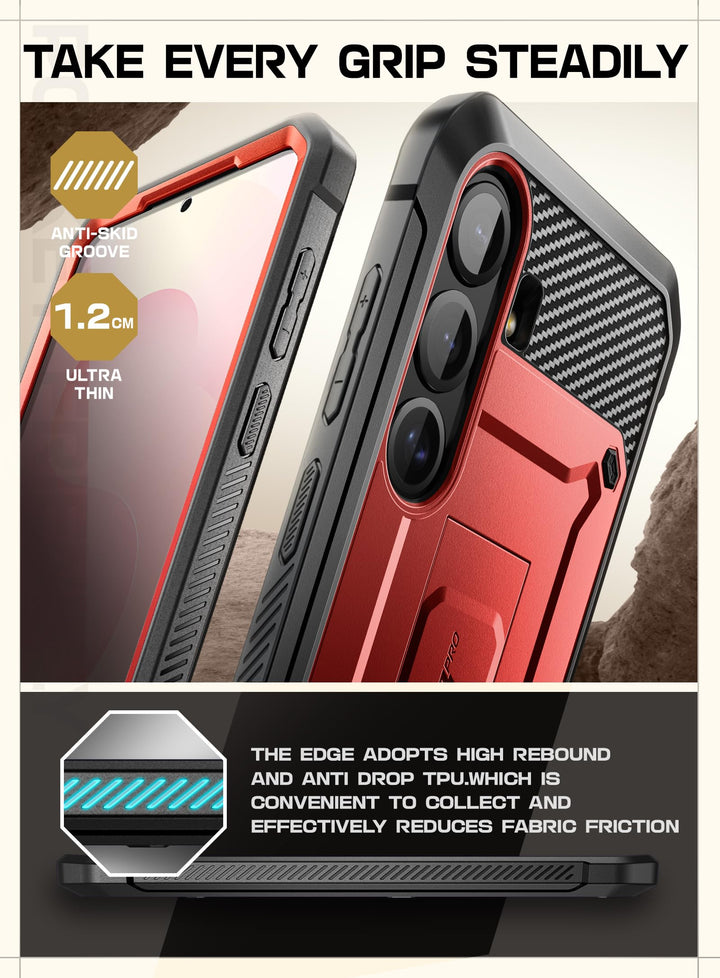 SUPCASE for Samsung Galaxy S25 Plus Case with Stand (Unicorn Beetle Pro), [2 Front Frames] [Built-in Screen Protector & Belt-Clip] Military-Grade Protection Phone Case for Galaxy S25 Plus 6.7"
