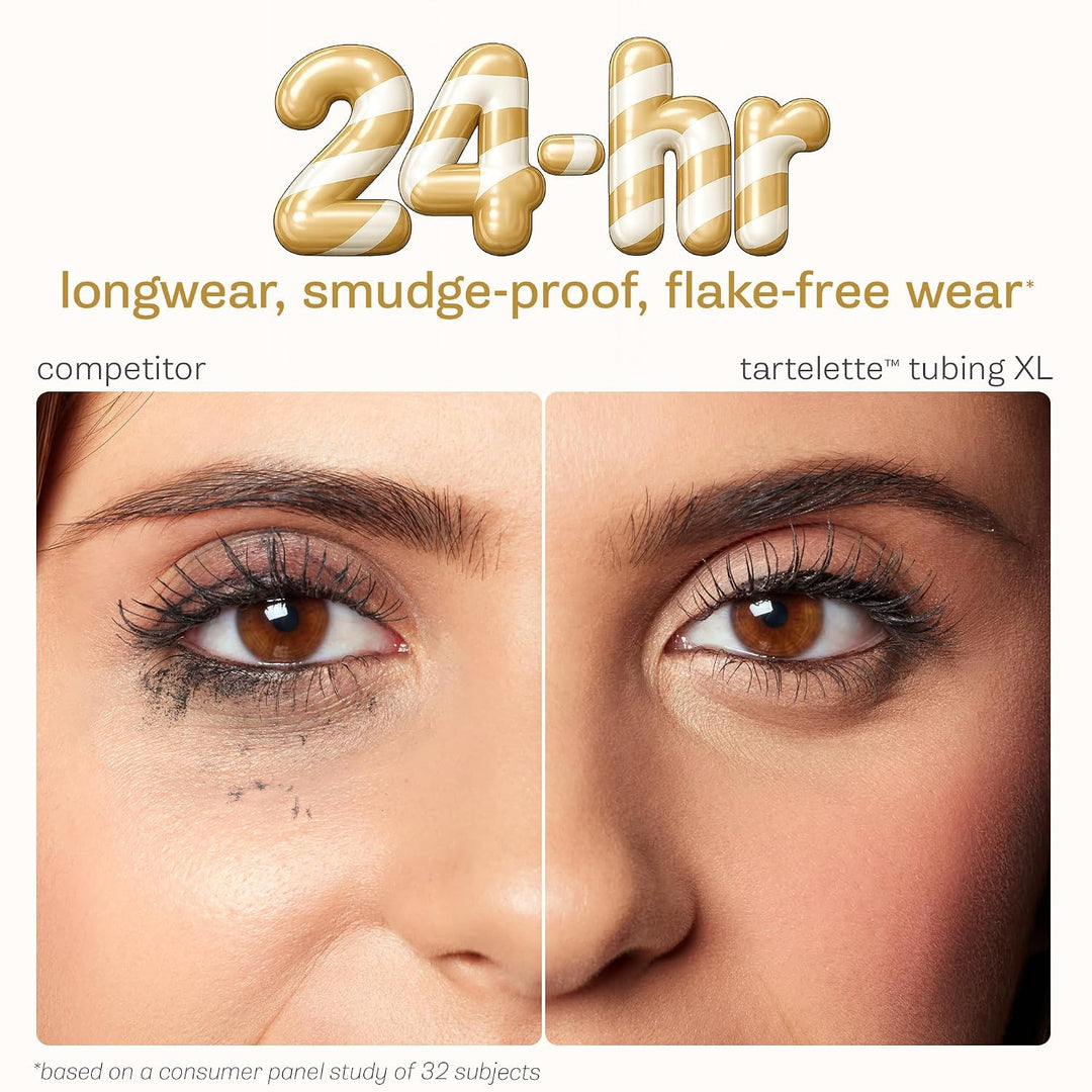 tarte tartelette XL tubing mascara – Lash Extensions in a Tube with Peptide, Extra-Bold Buildable Lifted Length &amp; Volume, Smudge-Proof Longwear, Easy-to-Remove, Vegan &amp; Cruelty-Free