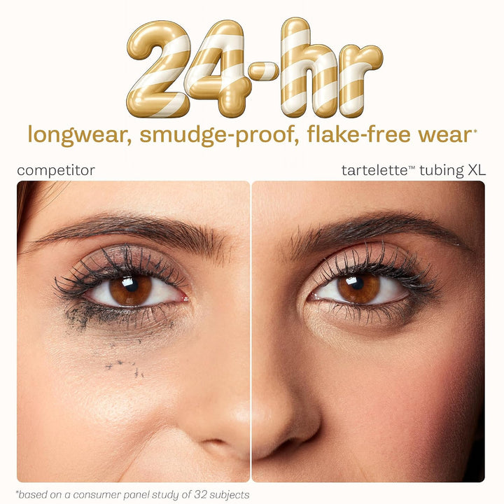 tarte tartelette XL tubing mascara – Lash Extensions in a Tube with Peptide, Extra-Bold Buildable Lifted Length &amp; Volume, Smudge-Proof Longwear, Easy-to-Remove, Vegan &amp; Cruelty-Free