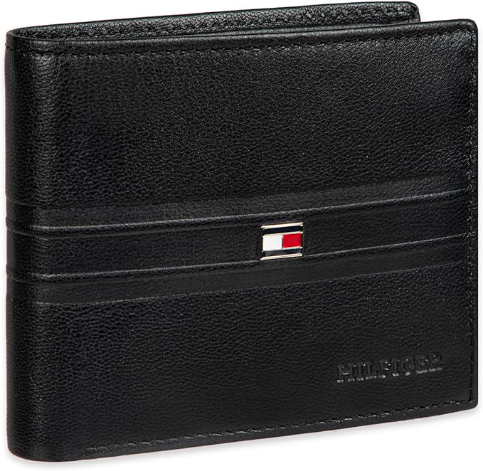 Tommy Hilfiger 31TL240015 Men’s Leather Bifold Wallet-Multiple Card Slots, ID Window, Compact