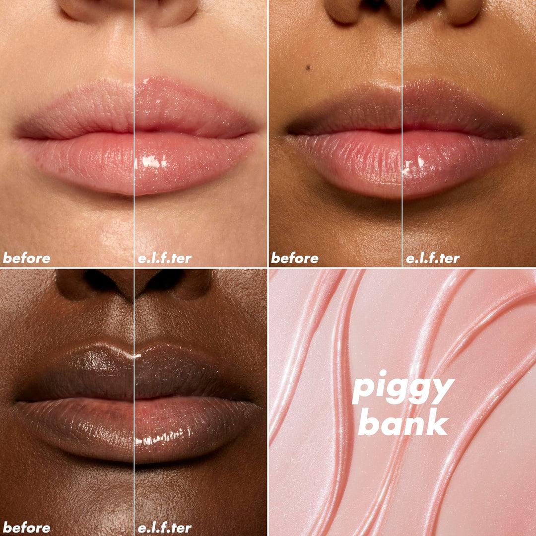 e.l.f. Glow Reviver Plumping Lip Oil, Tinted Lip Plumper For A High-Shine, Plump Finish, Infused With Jojoba Oil, Vegan &amp; Cruelty-Free, Apricot Feelings