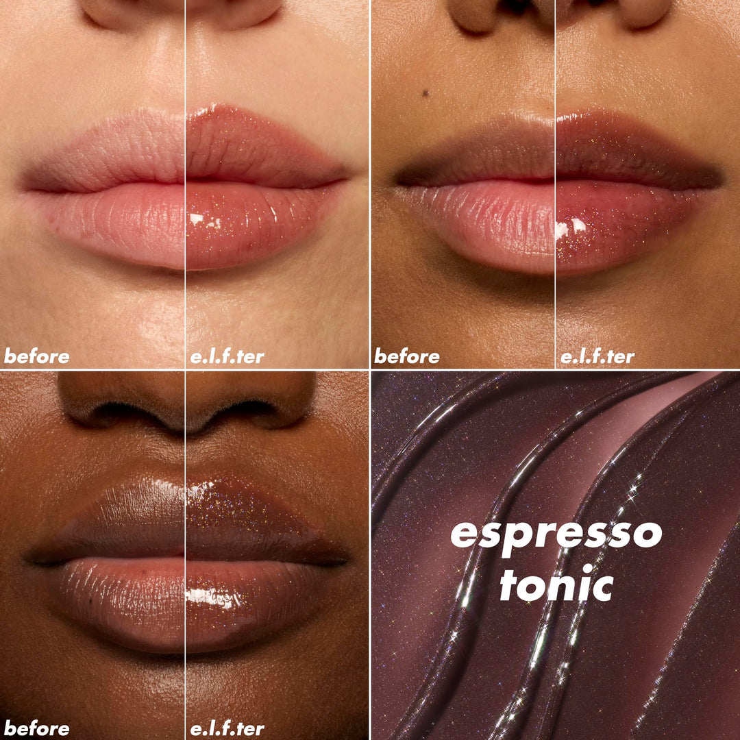 e.l.f. Glow Reviver Plumping Lip Oil, Tinted Lip Plumper For A High-Shine, Plump Finish, Infused With Jojoba Oil, Vegan &amp; Cruelty-Free, Apricot Feelings