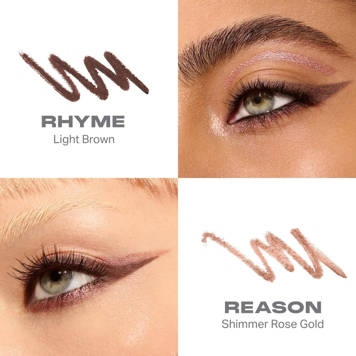 Morphe Bi-Liner Dual-Ended Gel Eyeliner Pencil - Matte &amp; Metallic Eye Liner Duo with Long Lasting Waterproof Color for Precise and Smoked Eye Makeup Looks