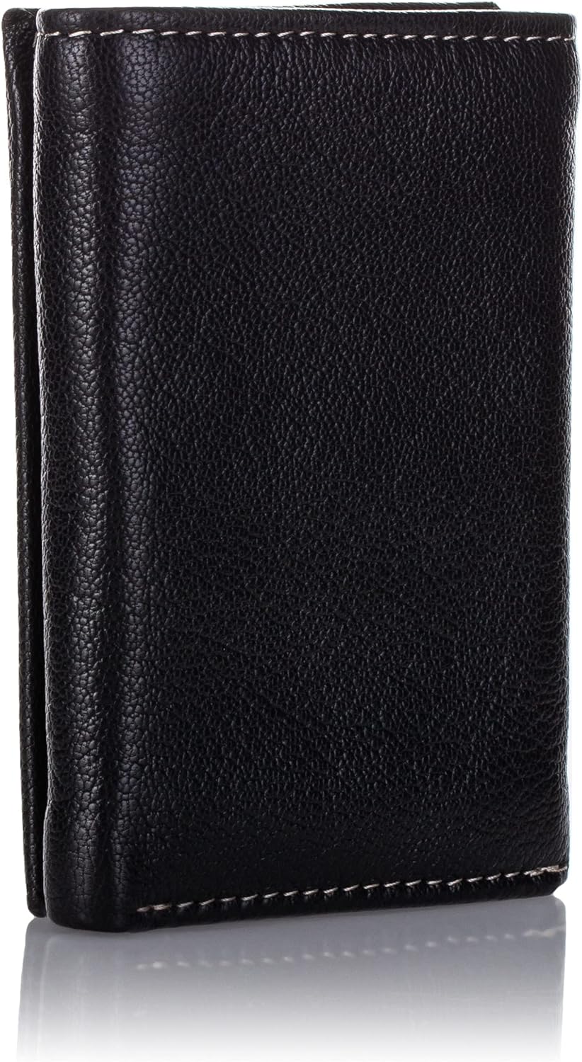 Timberland D97018 mens Genuine Leather Rfid Blocking Trifold Wallet, Black