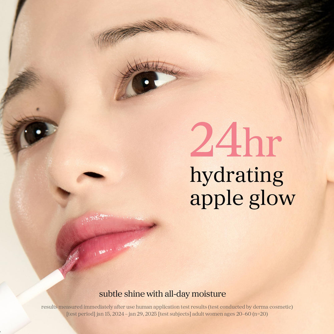 NOONI Korean Lip Oil - Applemint | Long-Lasting, Moisturizing, Plumping, Revitalizing for Dry Lips, Waterproof, No Peel Off, Hydrating, Nourishing Crystal Clear Lip Stain, 0.12 FL Oz