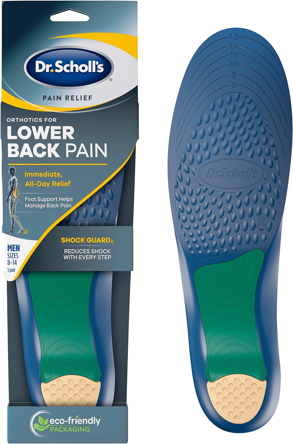 Dr. Scholl's Lower Back Pain Relief Orthotics // Clinically Proven Immediate and All-Day Relief of Lower Back Pain - Men's 8-14