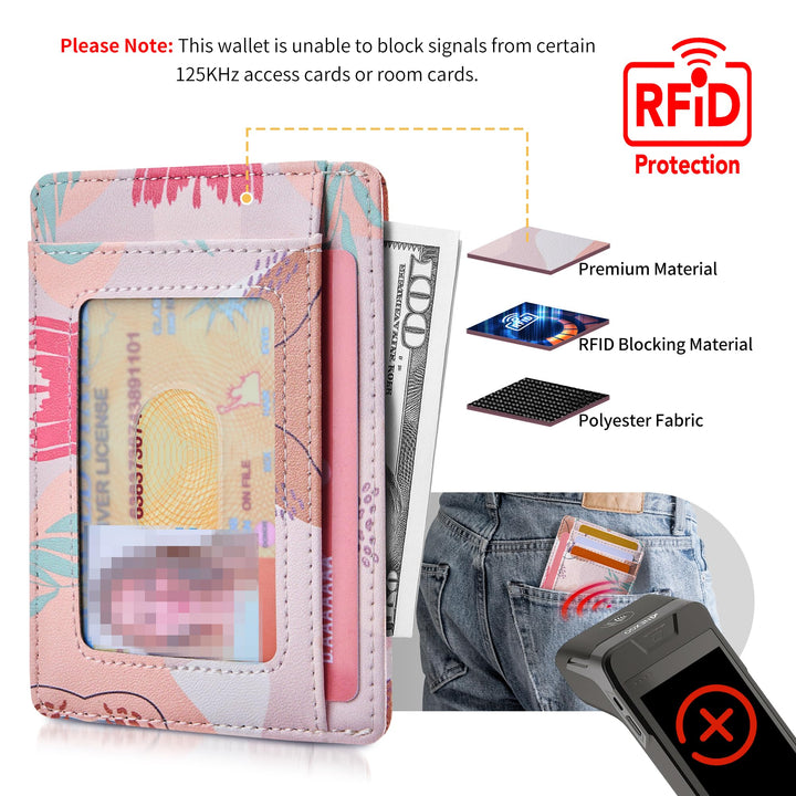 Travelambo Front Pocket Minimalist Leather Slim Wallet RFID Blocking Medium Size