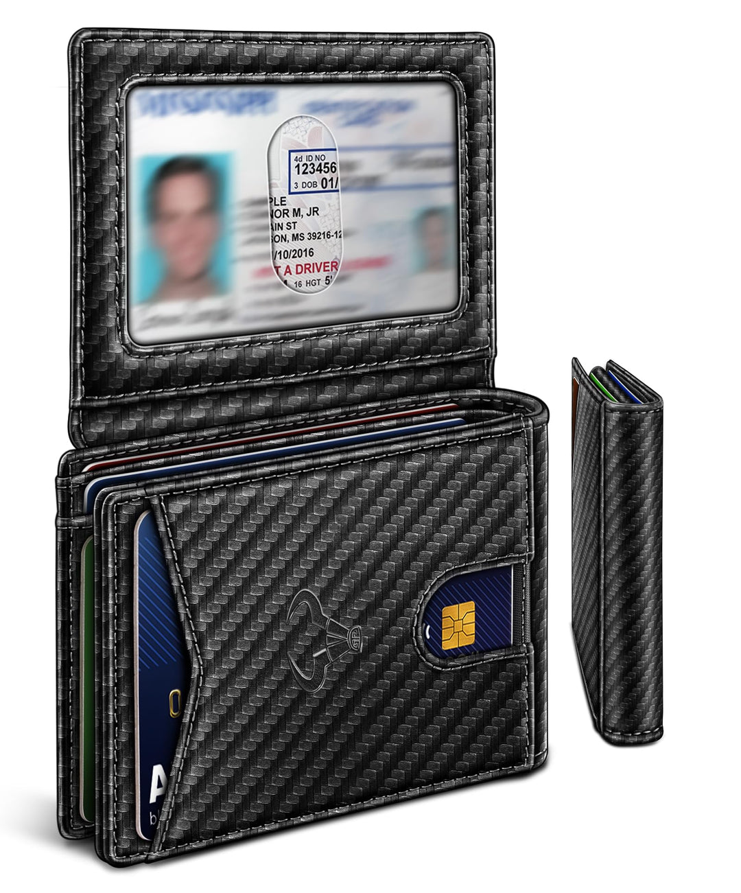 BULLIANT Men Wallet, Slim Leather Wallet Front Pocket Card Holder Gift For Men 11 Slots RFID Blocking