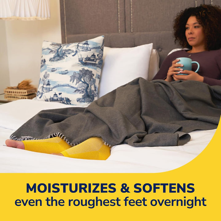 Dr. Scholl's Rough, Dry Foot Renewal Ultra Overnight Treatment with Overnight Foot Cream 3oz with Aloe, Coconut Oil & Urea and Heel Sleeve Socks, Deeply Moisturize & Soften Feet, Dermatologist Tested