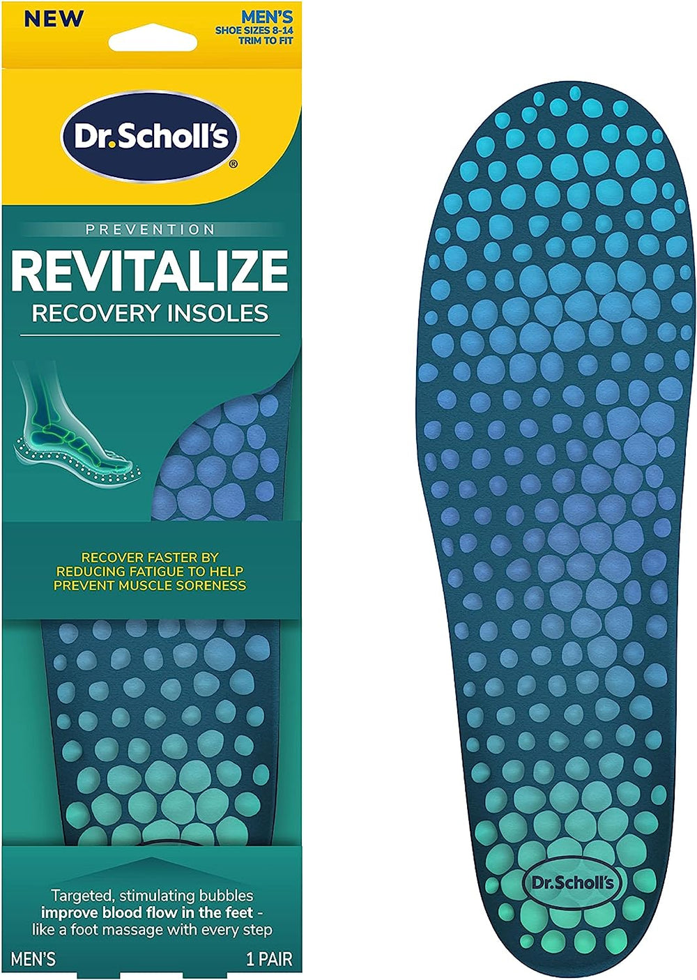 Dr. Scholl's Revitalize Recovery Insoles, 1 Pair Improve Recovery Faster by Reducing Fatigue in Any Shoe, Trim to Fit Inserts - 3alababak