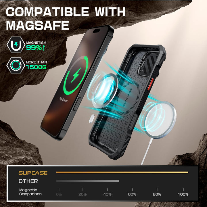 SUPCASE for iPhone 16 Pro Case 6.3'' 2024 with Camera Control Capture Button (UBMag XT), [Compatible with MagSafe] [Camera Cover Stand] [Military-Grade Protection] Rugged Magnetic Phone Case