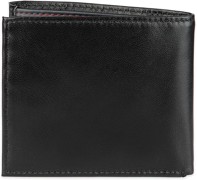 Tommy Hilfiger Men's RFID Blocking 100% Leather Passcase Wallet, Oxford Black