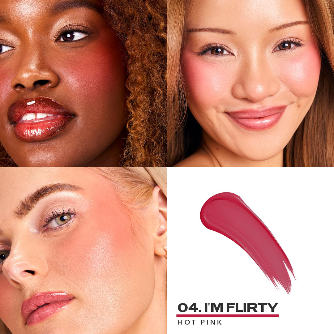 Sacheu Cheek STAY-N Liquid Blush for Cheeks — High Pigment, Buildable, Lightweight Cream Blush for Dewy &amp; Radiant Flushed Cheeks — Long-lasting &amp; Cruelty Free 0.34 Fl Oz