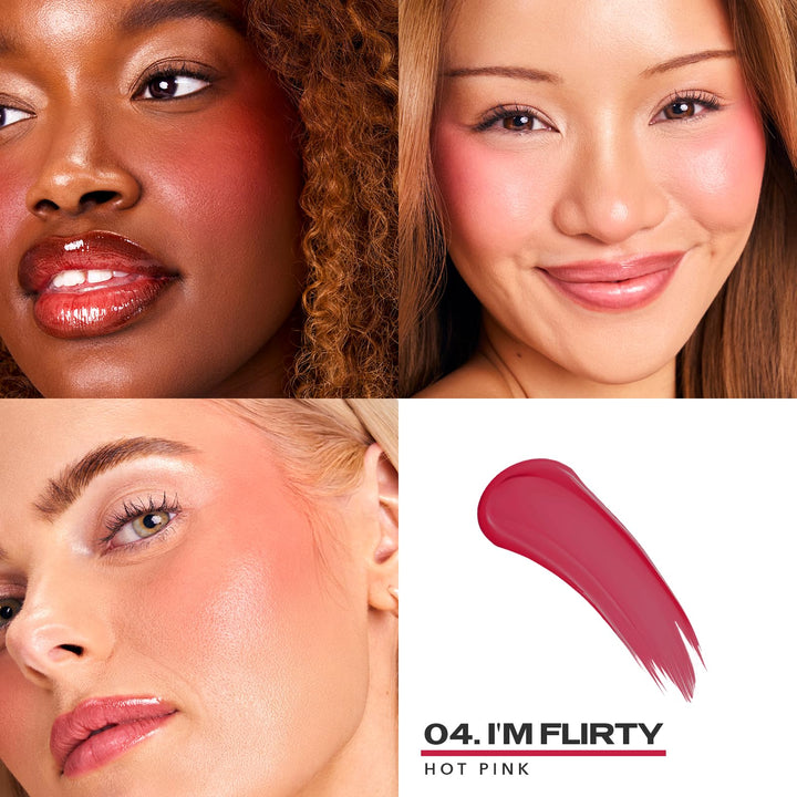 Sacheu Cheek STAY-N Liquid Blush for Cheeks — High Pigment, Buildable, Lightweight Cream Blush for Dewy &amp; Radiant Flushed Cheeks — Long-lasting &amp; Cruelty Free 0.34 Fl Oz