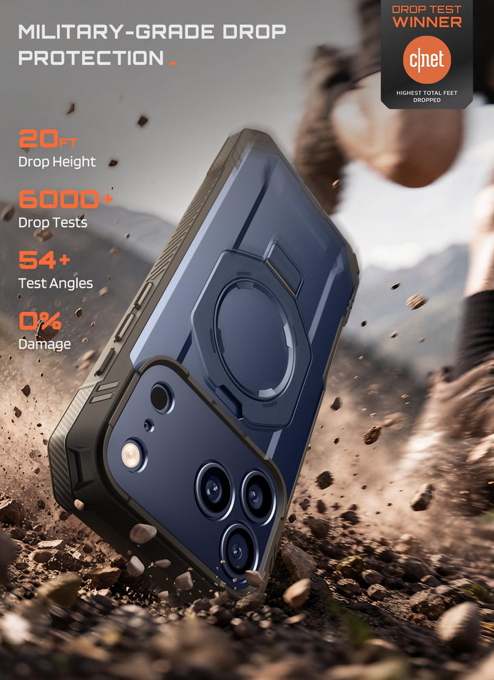 جراب SUPCASE لهاتف iPhone 18 Pro / iPhone 17 Pro، حماية فائقة مع واقي شاشة زجاجي، زر التحكم بالكاميرا، حامل مغناطيسي، متوافق مع MagSafe، جراب حماية كامل للجسم Unicorn Beetle Grip Pro