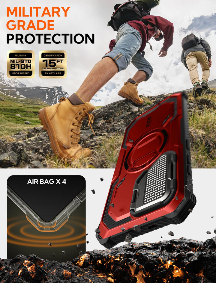 i-Blason Armorbox for Samsung Galaxy S25 Case MagSafe with Camera Cover Stand [Military Protection] Full-Body Heavy Duty Magnetic Phone Case with Screen Protector for S25