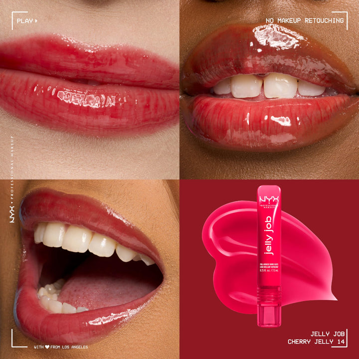 NYX PROFESSIONAL MAKEUP Jelly Job Lip Gloss, Lip Tint Gloss with Full-Bodied, Smoothing, and Hyper-Glossy Shine