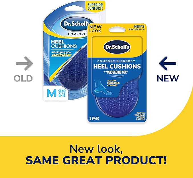 Dr. Scholl's Heel Cushions with Massaging Gel Advanced // All-Day Shock Absorption and Cushioning to Relieve Heel Discomfort