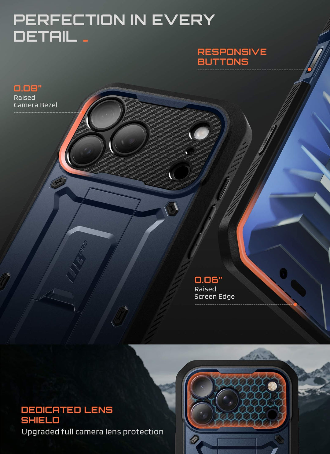 SUPCASE for iPhone Case, Belt Clip, Military-Grade Protection, Built-in Kickstand &amp; Screen Protector, Camera Control, Heavy-Duty Phone Case, Unicorn Beetle Pro