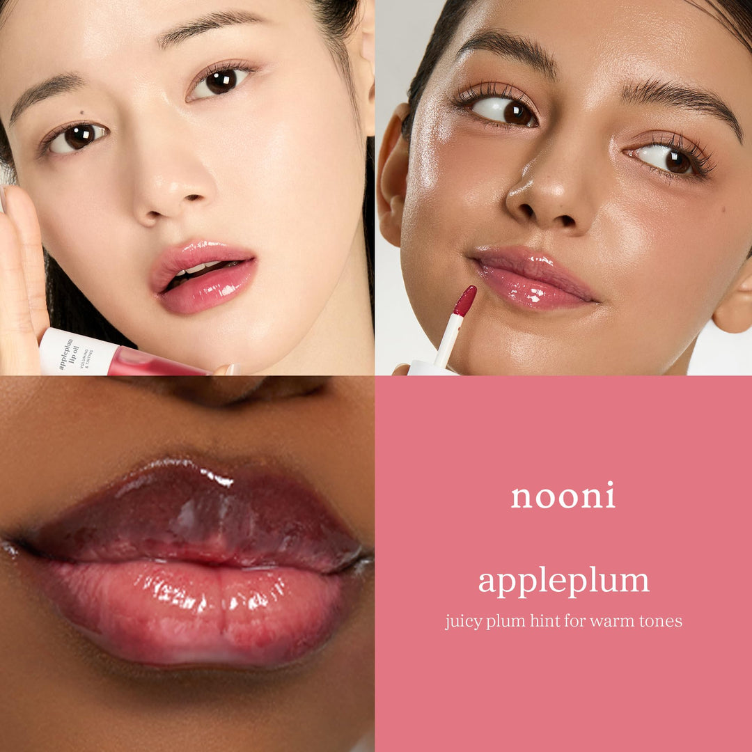 NOONI Korean Lip Oil - Applemint | Long-Lasting, Moisturizing, Plumping, Revitalizing for Dry Lips, Waterproof, No Peel Off, Hydrating, Nourishing Crystal Clear Lip Stain, 0.12 FL Oz